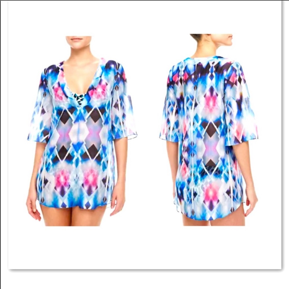 Milly Cabana Ikat Sheer Cover Up